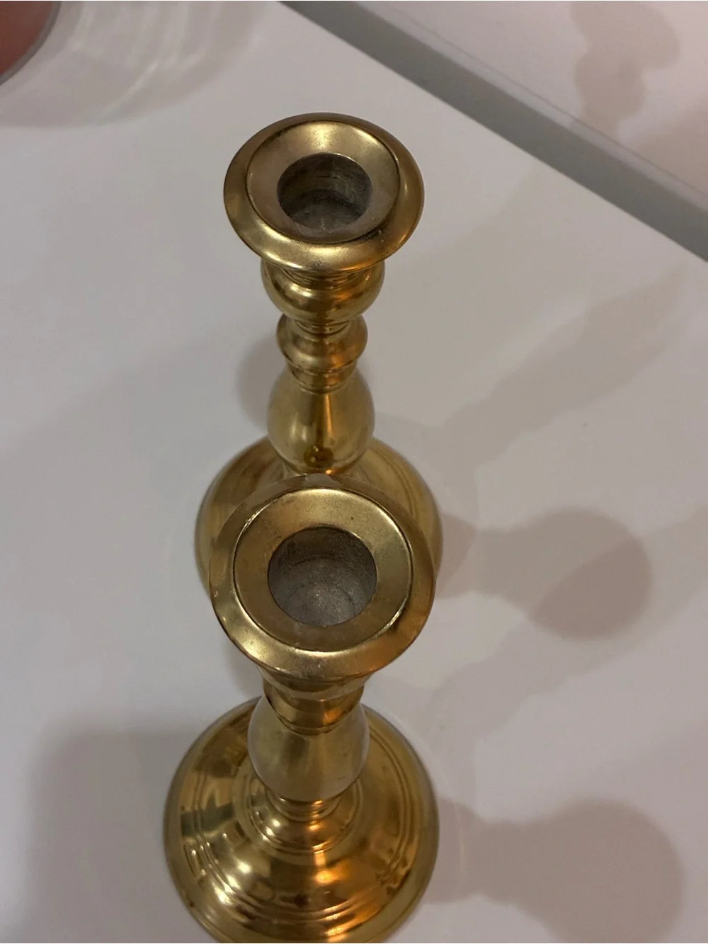 Vintage Solid Brass Candlesticks - Heavy 9